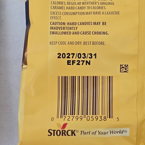 4 PACK Werther's Original SUGAR FREE CARAMEL CHOCOLATE Hard Candies 1.46oz bag/e - Picture 6 of 6